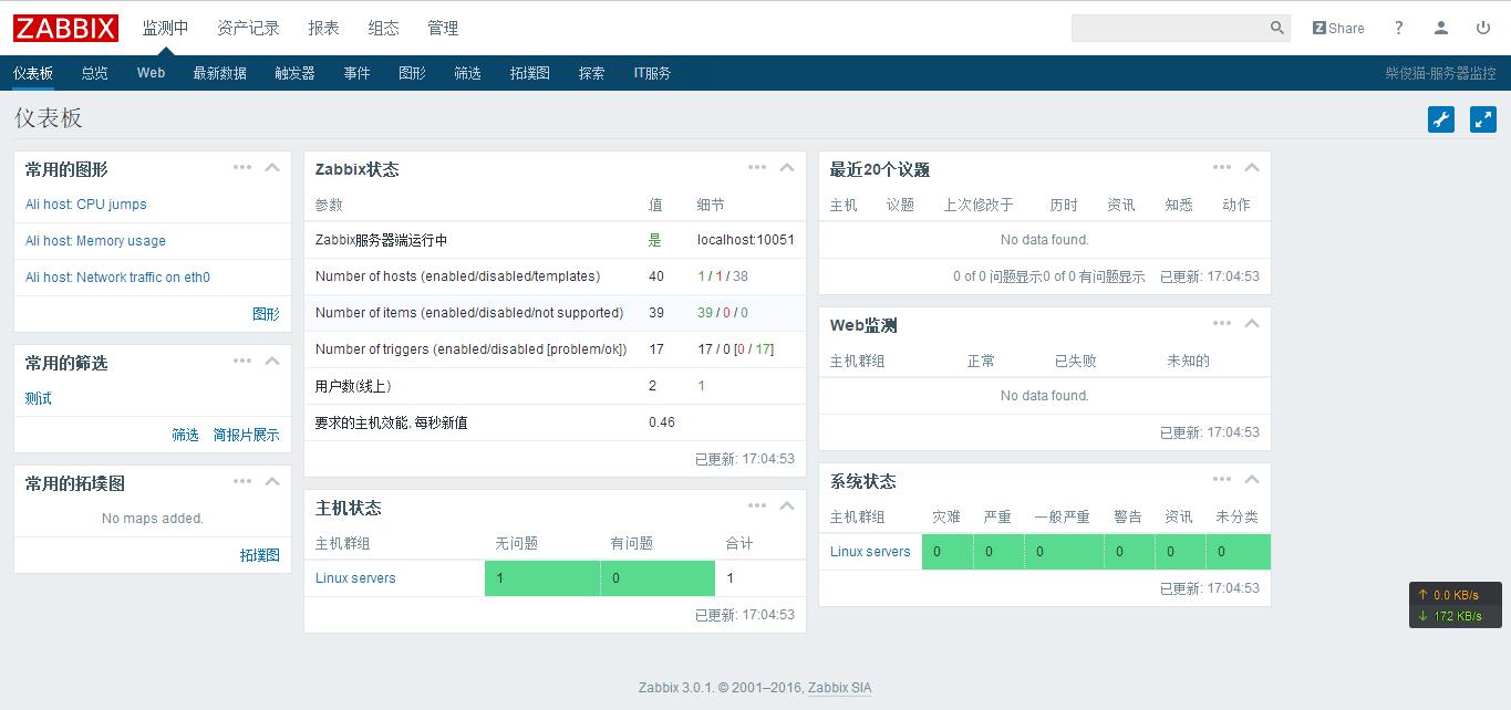 linux宝塔面板安装Zabbix监控服务器资源使用状态