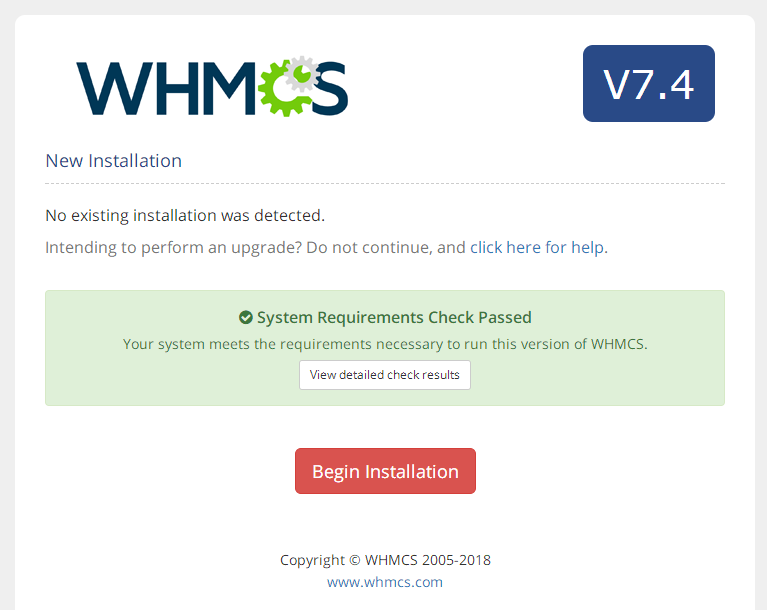 WHMCS V7.4.2 图文安装教程