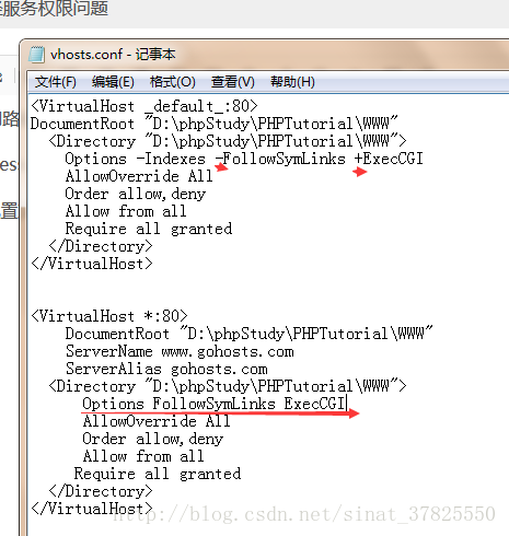 phpstudy2018 访问目录服务权限问题