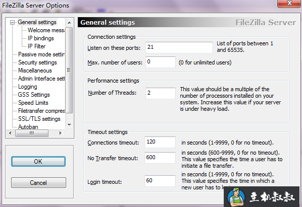 ftp服务器FileZilla Server详细配置教程